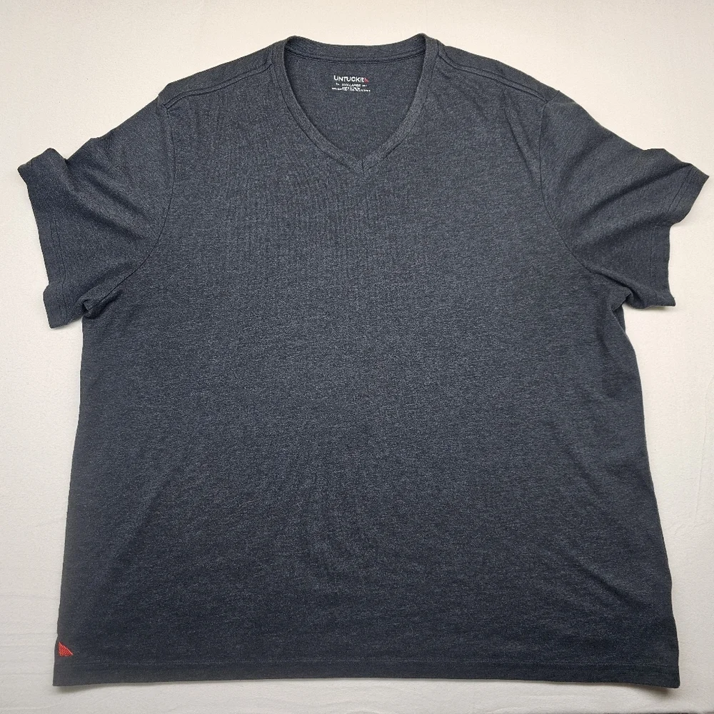 UNTUCKit Mens XXX Large V Neck T Shirt Gray Casual Short Sleeve Tee - Picture 1 of 5